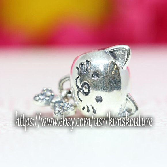 Pandora Pet Cat & Bow Charm 792255C01 - Picture 3 of 4